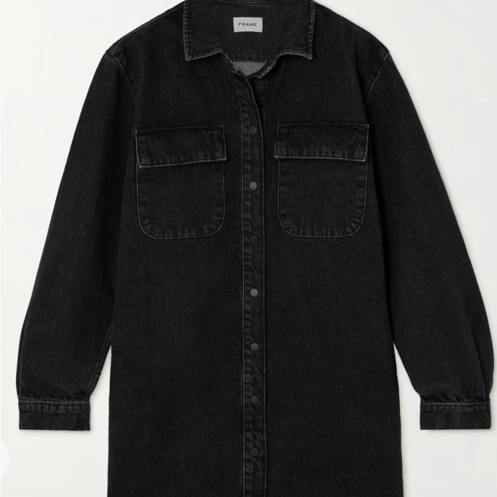 Frame Black Denim Shirt Dress